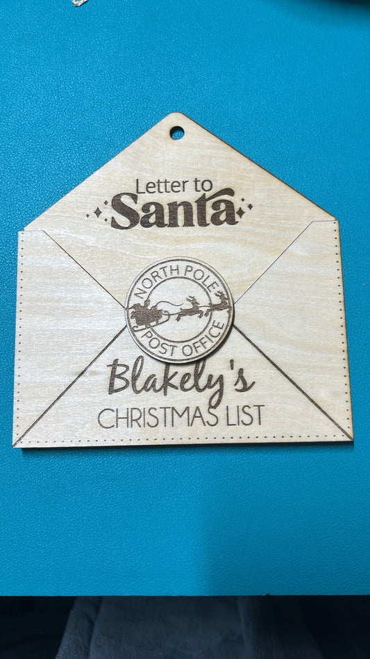 Custom Letter to Santa Wooden Envelope